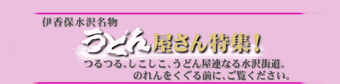 伊香保水沢名物 うどん屋さん特集！